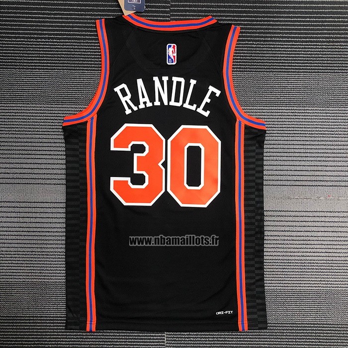 Maillot New York Knicks Julius Randl NO 30 Ville 2021-22 Noir